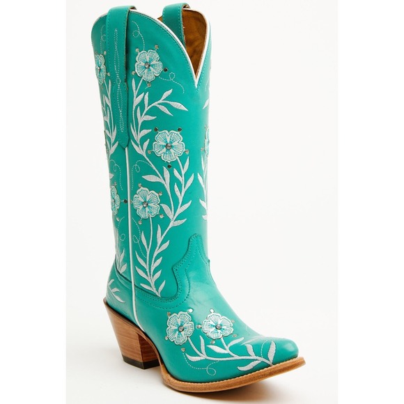 Ariat Shoes - Ariat Romance Floral Embroidered Boho Turquoise Tall Western Boots Women's 9